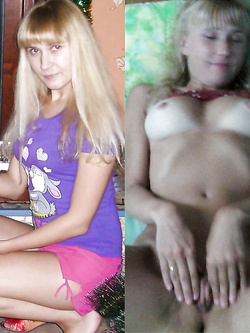 beautiful sweet wife Ksenia in gallery before and after