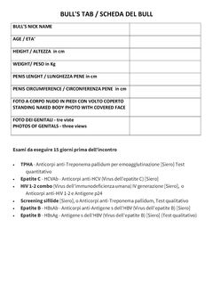 Scheda di candidatura